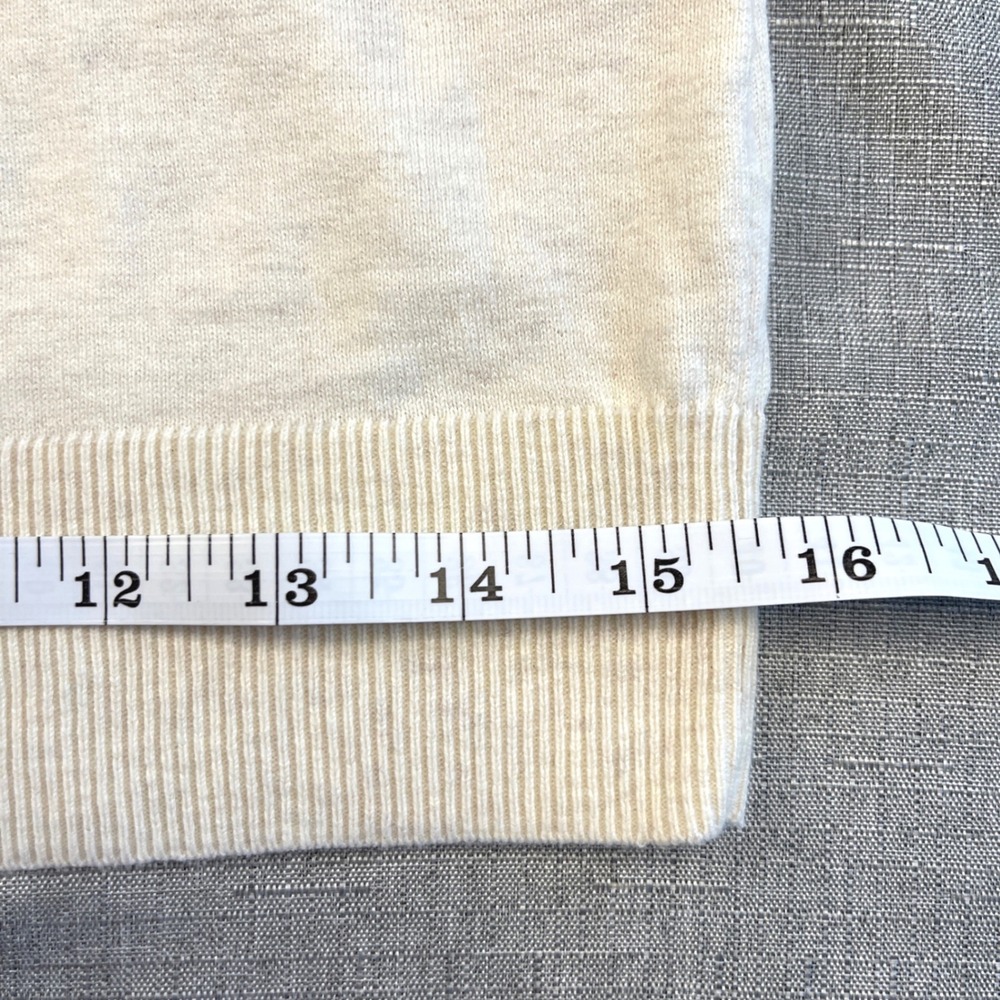 Banana Republic Intarsia Ski Dog Cotton Crewneck Sweater Womens Small Cream - Picture 11 of 12